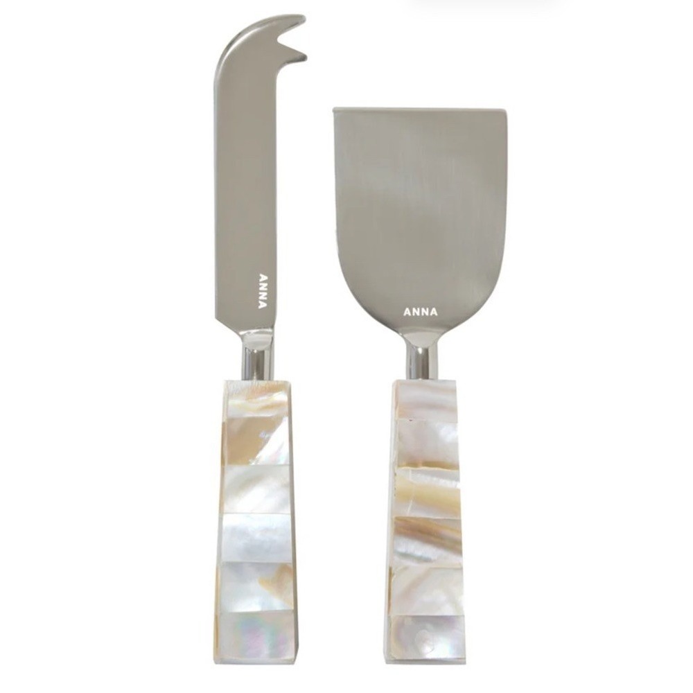 Anna New York Mother of Pearl Cheese Knives (Set of 2) NIB